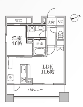 レジディア新御徒町2 1201 間取り図