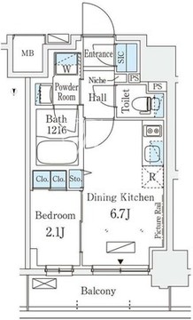 テラス押上 204 間取り図