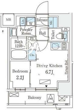テラス押上 801 間取り図