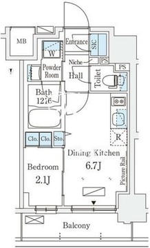 テラス押上 704 間取り図