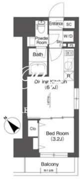 クレヴィアリグゼ文京後楽園 406 間取り図