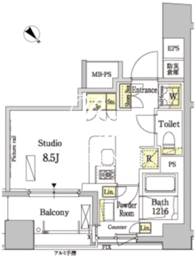 パークアクシス茅場町 302 間取り図