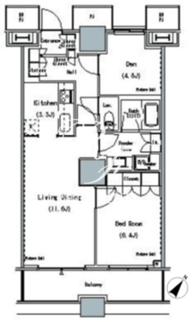 ザ東京タワーズミッドタワー 2605 間取り図
