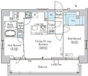 プライムブリス浅草蔵前 1301 間取り図