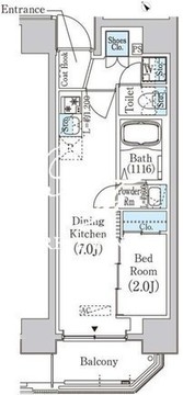 プライムブリス浅草蔵前 701 間取り図