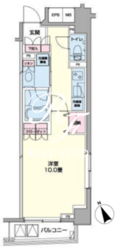 プライムアーバン日本橋浜町 1402 間取り図