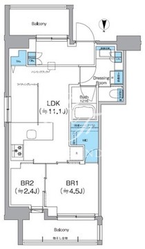 クレヴィアリグゼ日暮里根岸 703 間取り図