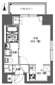 ラドゥセール東神田 201 間取り図