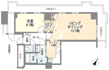 トルナーレ日本橋浜町 601 間取り図