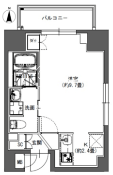 ラドゥセール東神田 301 間取り図