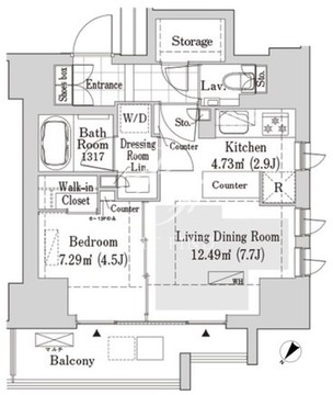 リブクオーレ神保町 603 間取り図