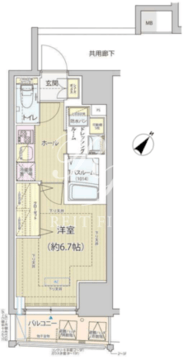 レビスタ白金高輪 1501 間取り図