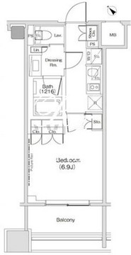 ザ・パークハビオ渋谷クロス 724 間取り図