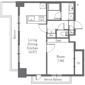 Totsu Residence Shiba 809 間取り図