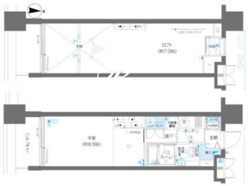 ズーム麻布十番 503 間取り図