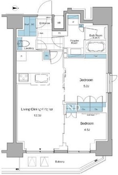 ルフォンプログレ上野マークス 801 間取り図