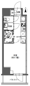 ラドゥセール東神田 804 間取り図