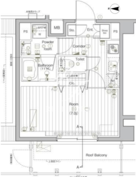 プレミアムキューブG北新宿DEUX 503 間取り図