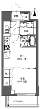 ラドゥセール東神田 805 間取り図