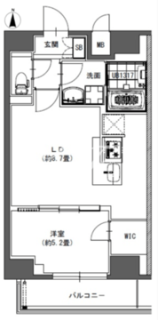 ラドゥセール東神田 1203 間取り図