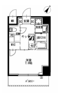 市ヶ谷仲之町ヒルズ N-301 間取り図