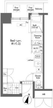 プライムアーバン初台 611 間取り図