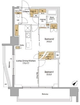 ザ・パークハビオ滝野川 206 間取り図