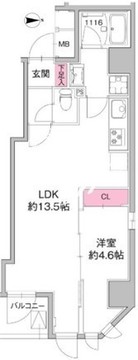 アゼスト浅草 402 間取り図
