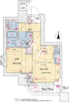 プレサンス木場公園 401 間取り図