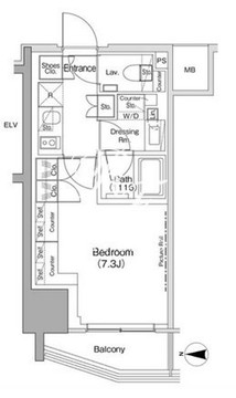 ザ・パークハビオ荏原中延駅前 901 間取り図