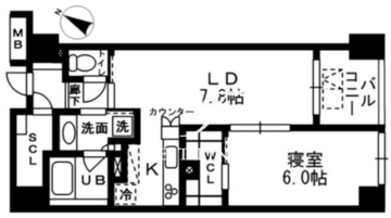 レジディア日本橋浜町 901 間取り図