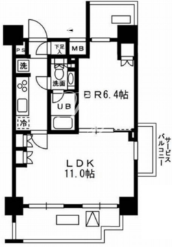 レジディア新宿イースト3 1103 間取り図