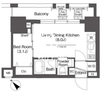 BluRock後楽園 1009 間取り図
