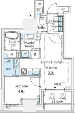 ミレアコート銀座プレミア 804 間取り図