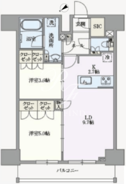 アジールコート汐浜キャナル 1202 間取り図