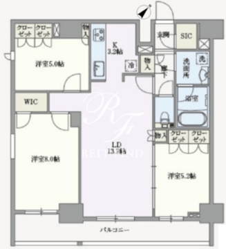 アジールコート汐浜キャナル 1303 間取り図