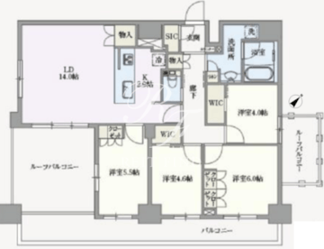 アジールコート汐浜キャナル 1502 間取り図