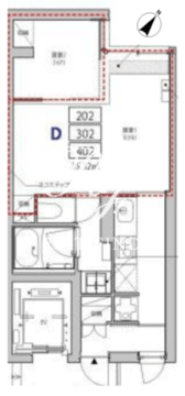 プラティーク目黒不動前 302 間取り図