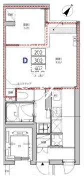 プラティーク目黒不動前 402 間取り図