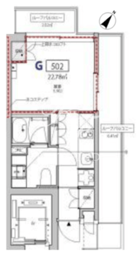 プラティーク目黒不動前 502 間取り図
