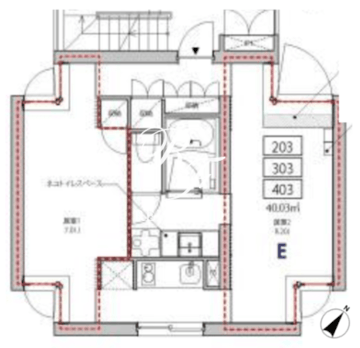 プラティーク目黒不動前 403 間取り図