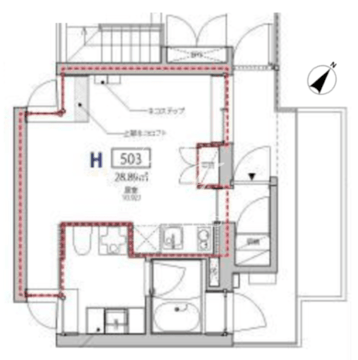 プラティーク目黒不動前 503 間取り図