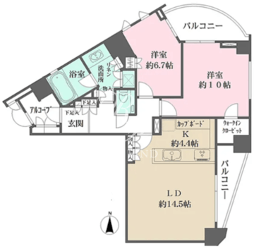 乃木坂パークハウス 402 間取り図