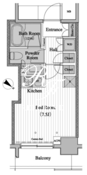 レジディア月島2 308 間取り図