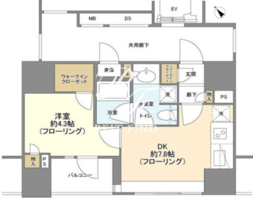 ピアース銀座8丁目 1302 間取り図