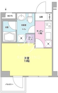 カルディア荏原中延 303 間取り図