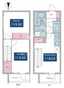レジディア文京小石川 102 間取り図