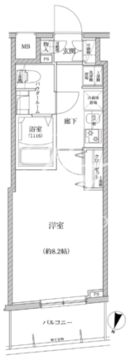 リルシア門前仲町 202 間取り図
