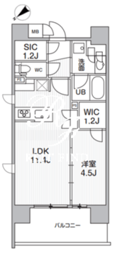 シーズンフラッツ上野入谷 1202 間取り図
