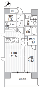 シーズンフラッツ上野入谷 1301 間取り図